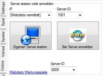 Webdarts Server screenshot
