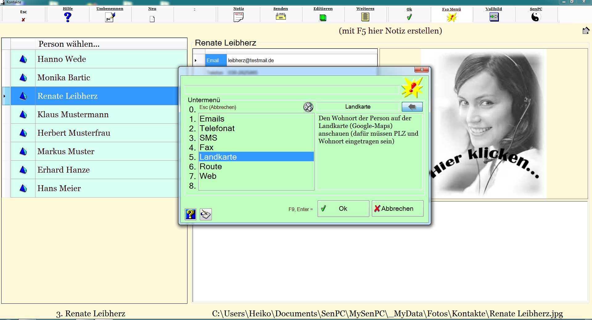 Bild einer SenPC-Anwendung (Senioren-Software)